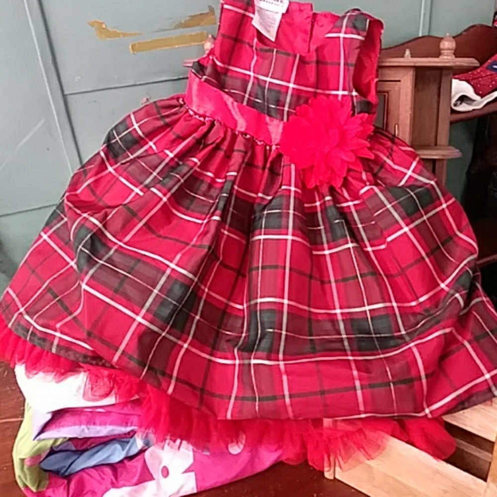Red plaid blueberi boulevard dress